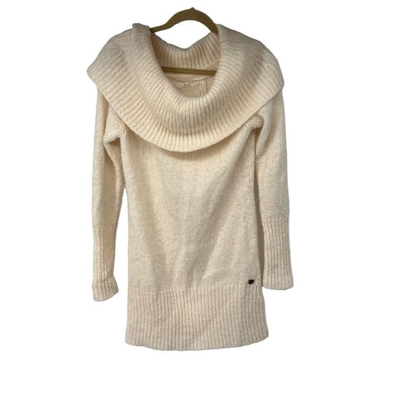 Guess Cream Scoop‎ Neck Tunic Sweater Dress Sz L Womens - Picture 1 of 7